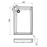 Душевой поддон Am.Pm Gem 120 x 80см, с сифоном, белый, W90T-404-12080W