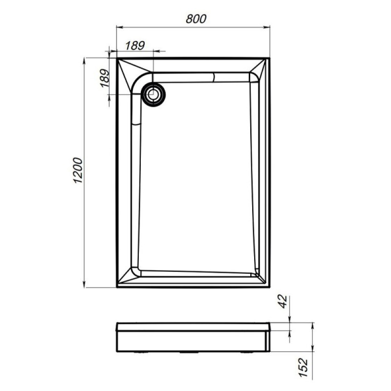 Душевой поддон Am.Pm Gem 120 x 80см, с сифоном, белый, W90T-404-12080W