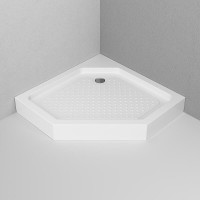 Душевой поддон Am.Pm Gem, 90 х 90 см, пятиугольный, с сифоном, акрил, белый, W90T-405-090WT