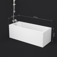 Ванна акриловая Am.Pm Gem 170 x 70 см, белая, W93A-170-070W-A