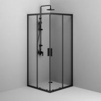 Душевой уголок Gem S Square, 90 x 90 см, высота 200 см, стекло прозрачное, профиль черный матовый, W93G-403-090BT