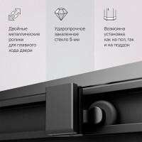 Душевой уголок Gem S Square, 90 x 90 см, высота 200 см, стекло прозрачное, профиль черный матовый, W93G-403-090BT
