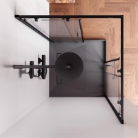 Душевой уголок Gem S Square, 90 x 90 см, высота 200 см, стекло прозрачное, профиль черный матовый, W93G-403-090BT