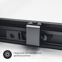 Душевой уголок Am. Pm Gem S Twin Slide, 120 x 90 см, высота 200 см, стекло прозрачное, профиль черный матовый, W93G-404-120290-BT