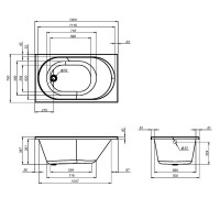 Ванна акриловая Am.Pm X-Joy W94A-120-070W-A 120 х 70 см, белая