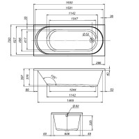 Ванна акриловая Am.Pm X-Joy W94A-160-070W-A1 160 х 70 см, белая