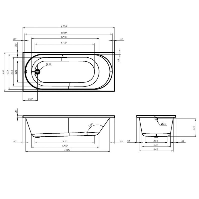 Ванна акриловая Am.Pm X-Joy W94A-175-075W-A 175 х 75 см, белая