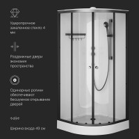 Душевая кабина Am.Pm X-Joy W94C-401-090BT, 90 х 90 см, с крышей, стекло прозрачное, профиль черный матовый