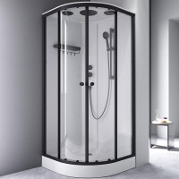 Душевая кабина Am.Pm X-Joy W94C-401-090BT, 90 х 90 см, с крышей, стекло прозрачное, профиль черный матовый