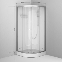 Душевая кабина Am.Pm X-Joy W94C-401-090MT, 90 х 90 см, с крышей, стекло прозрачное, профиль хром матовый