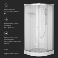 Душевая кабина Am.Pm X-Joy W94C-401-090MT, 90 х 90 см, с крышей, стекло прозрачное, профиль хром матовый