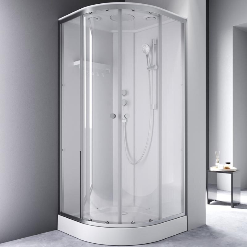 Душевая кабина Am.Pm X-Joy W94C-401-090MT, 90 х 90 см, с крышей, стекло прозрачное, профиль хром матовый