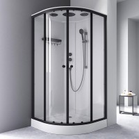 Душевая кабина Am.Pm X-Joy, W94C-401-100BT, 100 х 100 см, с крышей, стекло прозрачное, профиль черный матовый матовый