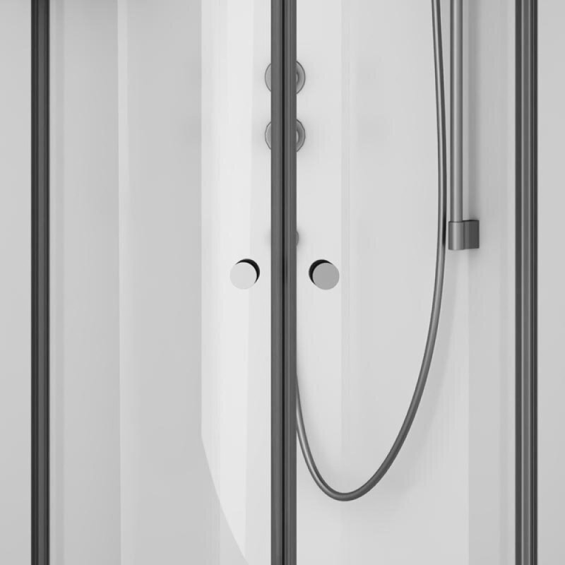Душевая кабина Am.Pm X-Joy, W94C-401-100BT, 100 х 100 см, с крышей, стекло прозрачное, профиль черный матовый матовый