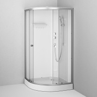 Душевая кабина Am.Pm X-Joy W94C-401-100MT, 100 х 100 см, с крышей, стекло прозрачное, профиль хром матовый
