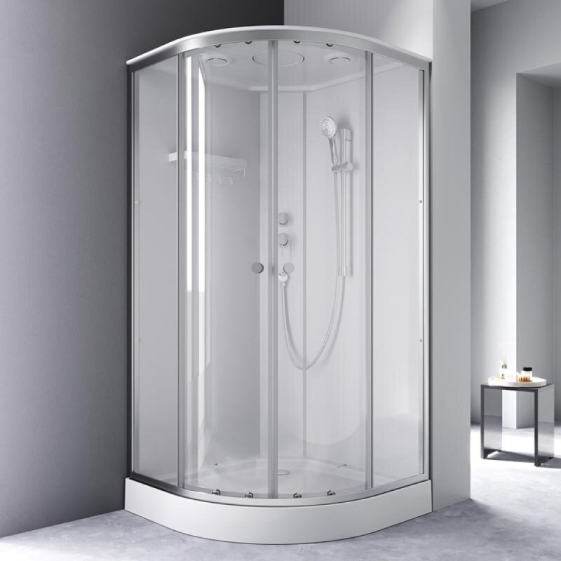 Душевая кабина Am.Pm X-Joy W94C-401-100MT, 100 х 100 см, с крышей, стекло прозрачное, профиль хром матовый