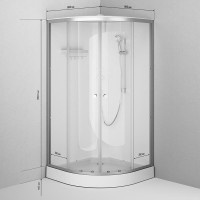 Душевая кабина Am.Pm X-Joy W94C-401-100MT, 100 х 100 см, с крышей, стекло прозрачное, профиль хром матовый