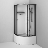 Душевая кабина Am.Pm X-Joy W94C-401A-090BT, 90 х 90 см, с крышей, стекло прозрачное, профиль черный матовый