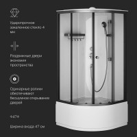 Душевая кабина Am.Pm X-Joy W94C-401A-090BT, 90 х 90 см, с крышей, стекло прозрачное, профиль черный матовый