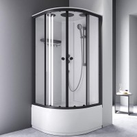 Душевая кабина Am.Pm X-Joy W94C-401A-090BT, 90 х 90 см, с крышей, стекло прозрачное, профиль черный матовый