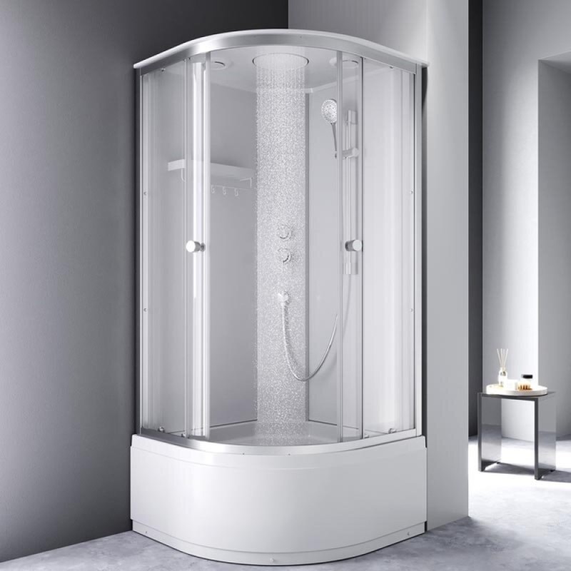 Душевая кабина Am.Pm X-Joy W94C-401A-090MT, 90 х 90 см, с крышей, стекло прозрачное, профиль хром матовый