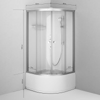 Душевая кабина Am.Pm X-Joy W94C-401A-090MT, 90 х 90 см, с крышей, стекло прозрачное, профиль хром матовый