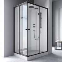 Душевая кабина Am.Pm X-Joy W94C-403-12090BT, 90 х 120 см, с крышей, стекло прозрачное, профиль черный матовый