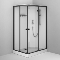 Душевая кабина Am.Pm X-Joy W94C-403-12090BT, 90 х 120 см, с крышей, стекло прозрачное, профиль черный матовый