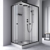 Душевая кабина Am.Pm X-Joy W94C-403-12090BT, 90 х 120 см, с крышей, стекло прозрачное, профиль черный матовый