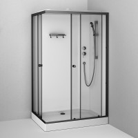Душевая кабина Am.Pm X-Joy W94C-403-12090BT, 90 х 120 см, с крышей, стекло прозрачное, профиль черный матовый