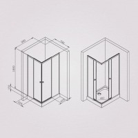 Душевой уголок Am.Pm X-Joy W94G-403-100280-BТ1К, 100 х 80 см, профиль черный матовый, стекло прозрачное