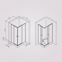 Душевой уголок Am.Pm X-Joy W94G-403-100280-MТ1К, 100 х 80 см, профиль хром матовый, стекло прозрачное