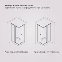Душевой уголок Am.Pm X-Joy Square Slide 100 х 80 см, профиль черный матовый, стекло прозрачное, W94G-403-10080-BT