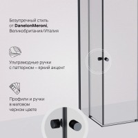 Душевой уголок Am.Pm X-Joy Square Slide 100 х 80 см, профиль черный матовый, стекло прозрачное, W94G-403-10080-BT