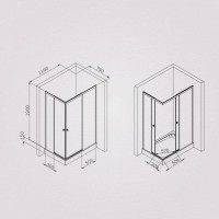 Душевой уголок Am.Pm X-Joy W94G-403-120280-BТ1К, 120 х 80 см, профиль черный матовый, стекло прозрачное