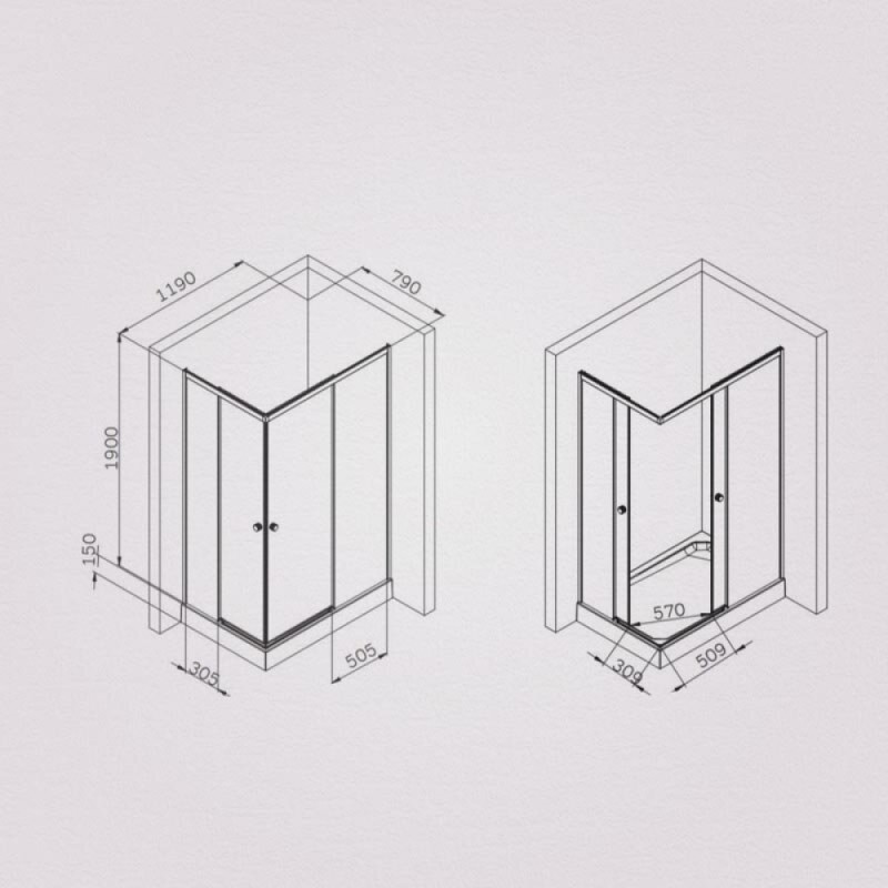 Душевой уголок Am.Pm X-Joy W94G-403-120280-BТ1К, 120 х 80 см, профиль черный матовый, стекло прозрачное