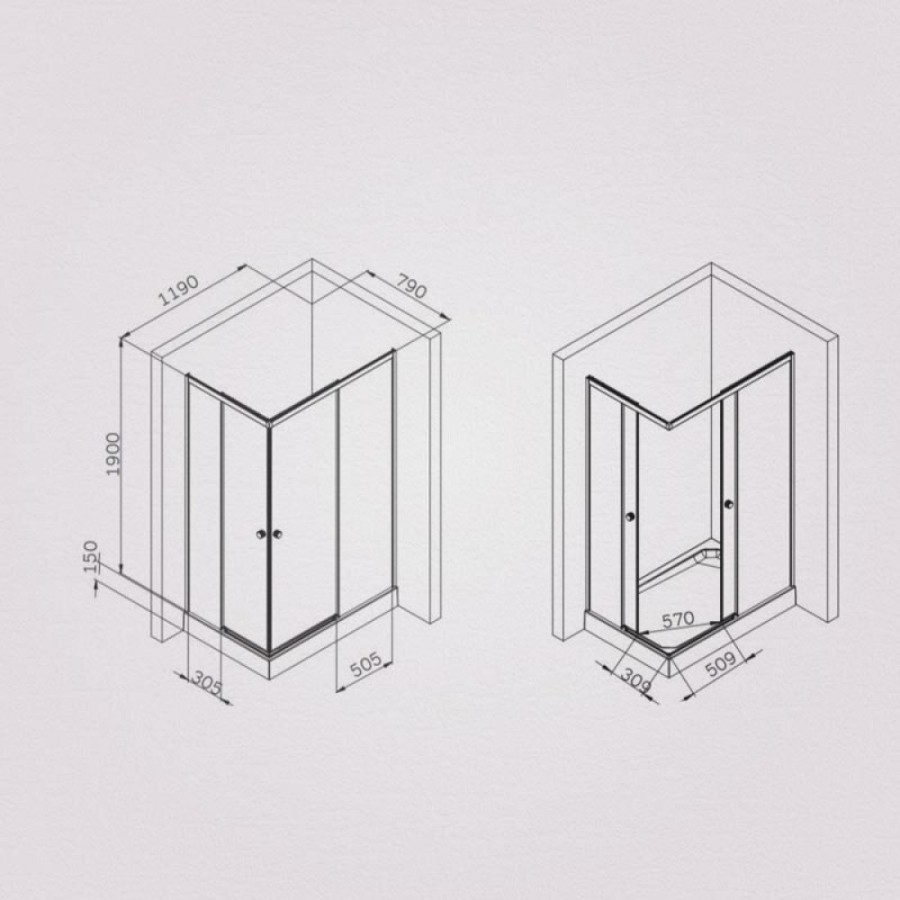 Душевой уголок Am.Pm X-Joy W94G-403-120280-BТ1К, 120 х 80 см, профиль черный матовый, стекло прозрачное