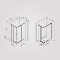 Душевой уголок Am.Pm X-Joy W94G-403-120280-MТ1К, 120 х 80 см, профиль хром матовый, стекло прозрачное