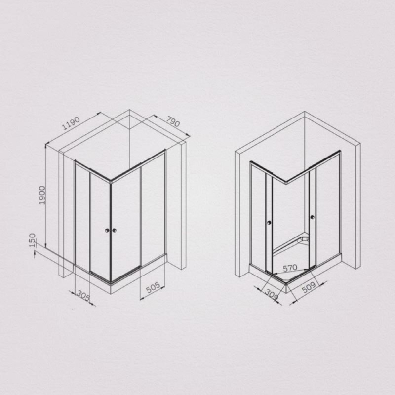 Душевой уголок Am.Pm X-Joy W94G-403-120280-MТ1К, 120 х 80 см, профиль хром матовый, стекло прозрачное