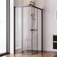 Душевой уголок Am.Pm X-Joy Square Slide 120 х 80 см, профиль черный матовый, стекло прозрачное, W94G-403-12080-BT