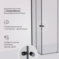 Душевой уголок Am.Pm X-Joy Square Slide 120 х 80 см, профиль черный матовый, стекло прозрачное, W94G-403-12080-BT