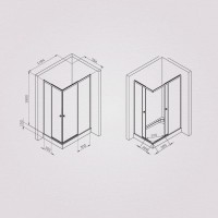 Душевой уголок Am.Pm X-Joy Square Slide 120 х 80 см, профиль черный матовый, стекло прозрачное, W94G-403-12080-BT