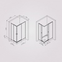 Душевой уголок Am.Pm X-Joy Square Slide 120 х 80 см, профиль хром матовый, стекло прозрачное, W94G-403-12080-MТ