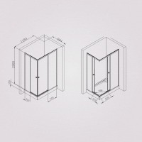 Душевой уголок Am.Pm X-Joy Square Slide 120 х 90 см, профиль черный матовый, стекло прозрачное, W94G-403-12090-BT