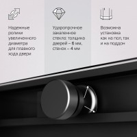 Душевой уголок Am.Pm X-Joy Square Slide 120 х 90 см, профиль черный матовый, стекло прозрачное, W94G-403-12090-BT
