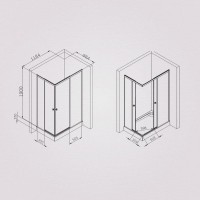 Душевой уголок Am.Pm X-Joy Square Slide 120 х 90 см, профиль хром матовый, стекло прозрачное, W94G-403-12090-MТ