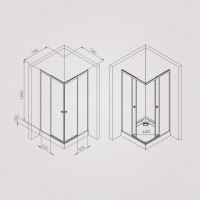 Душевой уголок Am.Pm X-Joy W94G-403-8080-MT1K, 80 х 80 см, профиль хром матовый, стекло прозрачное