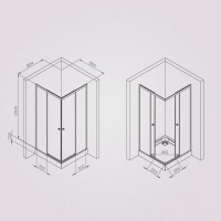 Душевой уголок Am.Pm X-Joy Square Slide 90 х 90 см, профиль черный матовый, стекло прозрачное, W94G-403-9090-BT