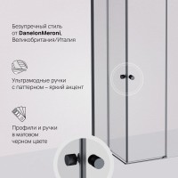 Душевой уголок Am.Pm X-Joy Square Slide 90 х 90 см, профиль черный матовый, стекло прозрачное, W94G-403-9090-BT