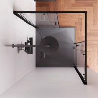 Душевой уголок Am.Pm X-joy W94G-403-9090-BT1K, 90 x 90 см, стекло прозрачное, профиль черный матовый
